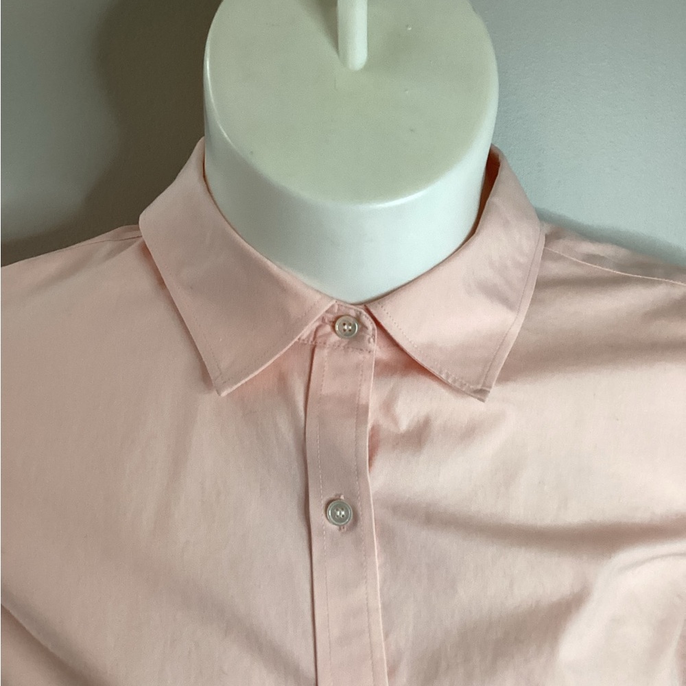 Talbots Peach Button Down Top, Plus Size 18 - Picture 5 of 9